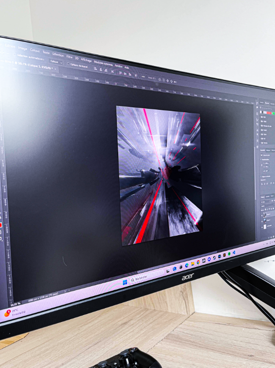 Work in progress --> Laser Game Poster #DeltaGamePlan
effets néon et ambiance futuriste au programme !