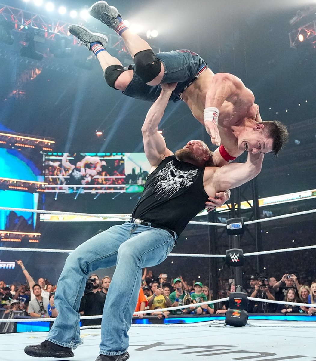 TheDrainmaker's tweet photo. WOR: The planned main event for WWE’s September 20 PPV going head-to-head against All Out is Brock Lesnar vs John Cena.

Which is why Brock’s not booked for Paris. Because they wanted him as a method to counter-program AEW. https://t.co/QzJwrxkE8m
