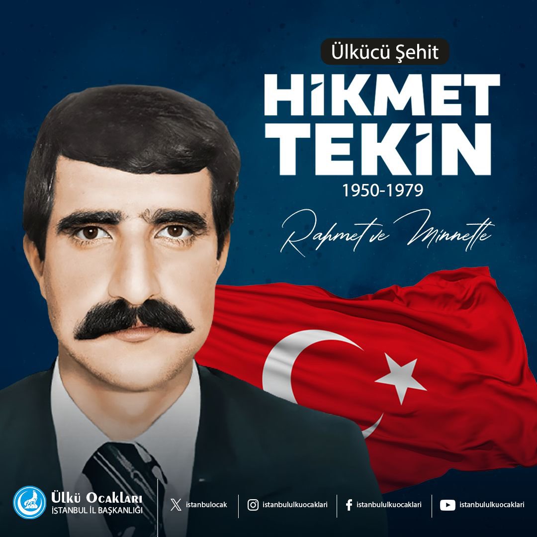 MHP Bingöl Belediye Başkanlığı görevini sürdürürken 12 Ağustos 1979 tarihinde Pkk’lı teröristlerce gerçekleştirilen hain saldırı sonucu şehadete eren Ülkücü Şehidimiz Hikmet Tekin’i rahmet ve minnetle anıyoruz.
