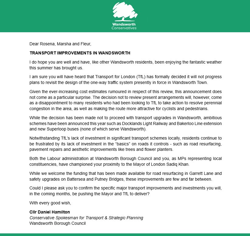 🚮 Labour-run Transport for London has shelved plans to review the #Wandsworth one-way system

🤨 But ambitious schemes are going ahead in other parts of London

❓We’ve asked Wandsworth’s Labour MPs which local transport improvements they’ll be pressing <a href="/MayorofLondon/">Mayor of London, Sadiq Khan</a> to deliver