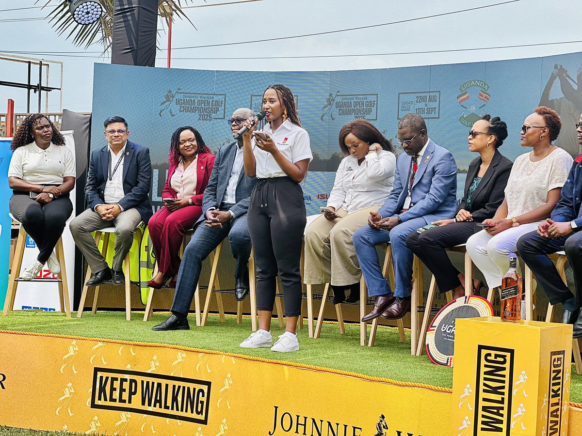 CapitalFMUganda's tweet image. The Johnnie Walker Uganda Open Golf Championship 2025 launch is in full swing! Our partners are on stage, giving a taste of the premium action to come. ⛳ Big things are coming, are you ready? #KeepWalking #JohnnieWalkerUgandaOpenGolf2025