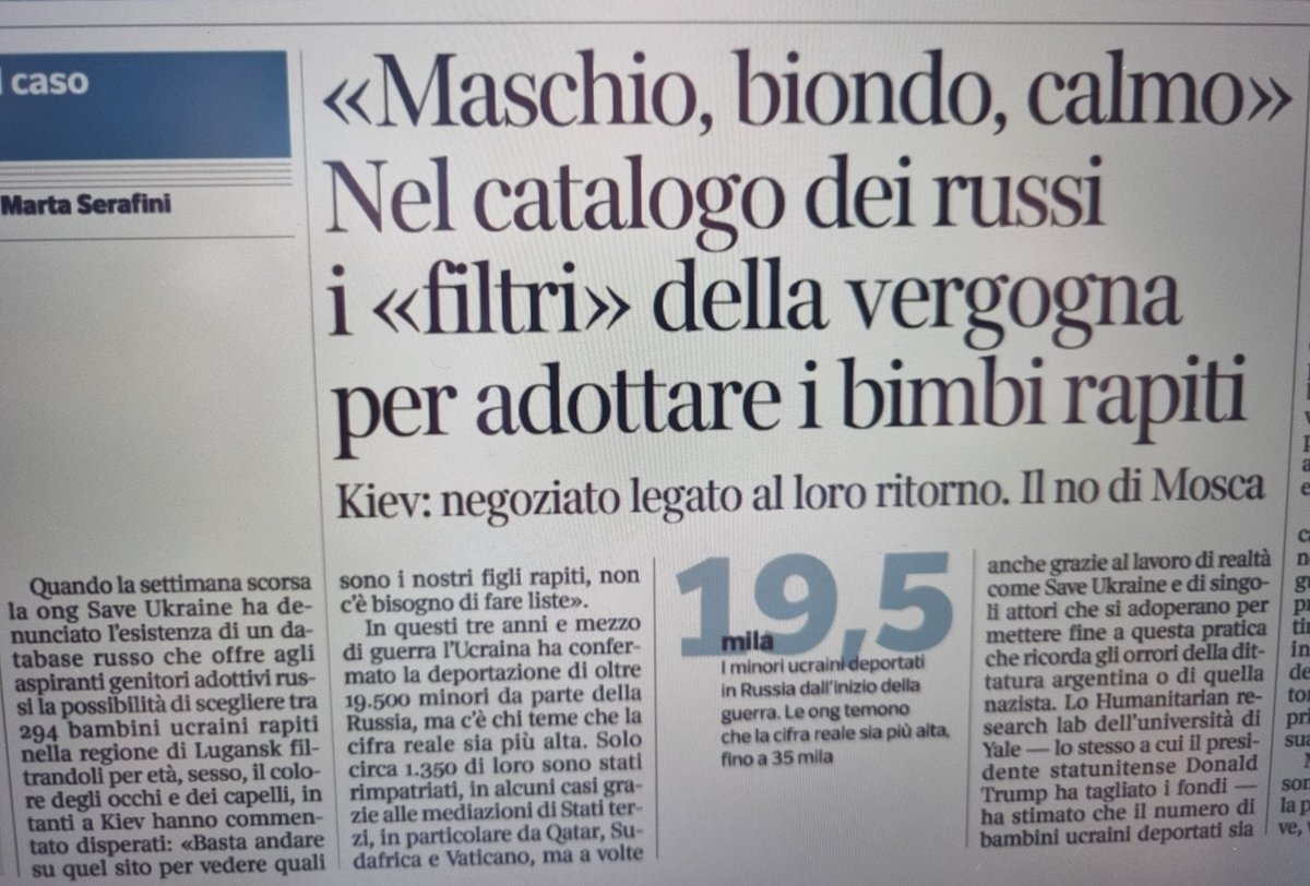 Ricordiamo che i russi hanno rapito bambini per "russificarli". C'è qualcosa di più mostruoso? #Rassegnati