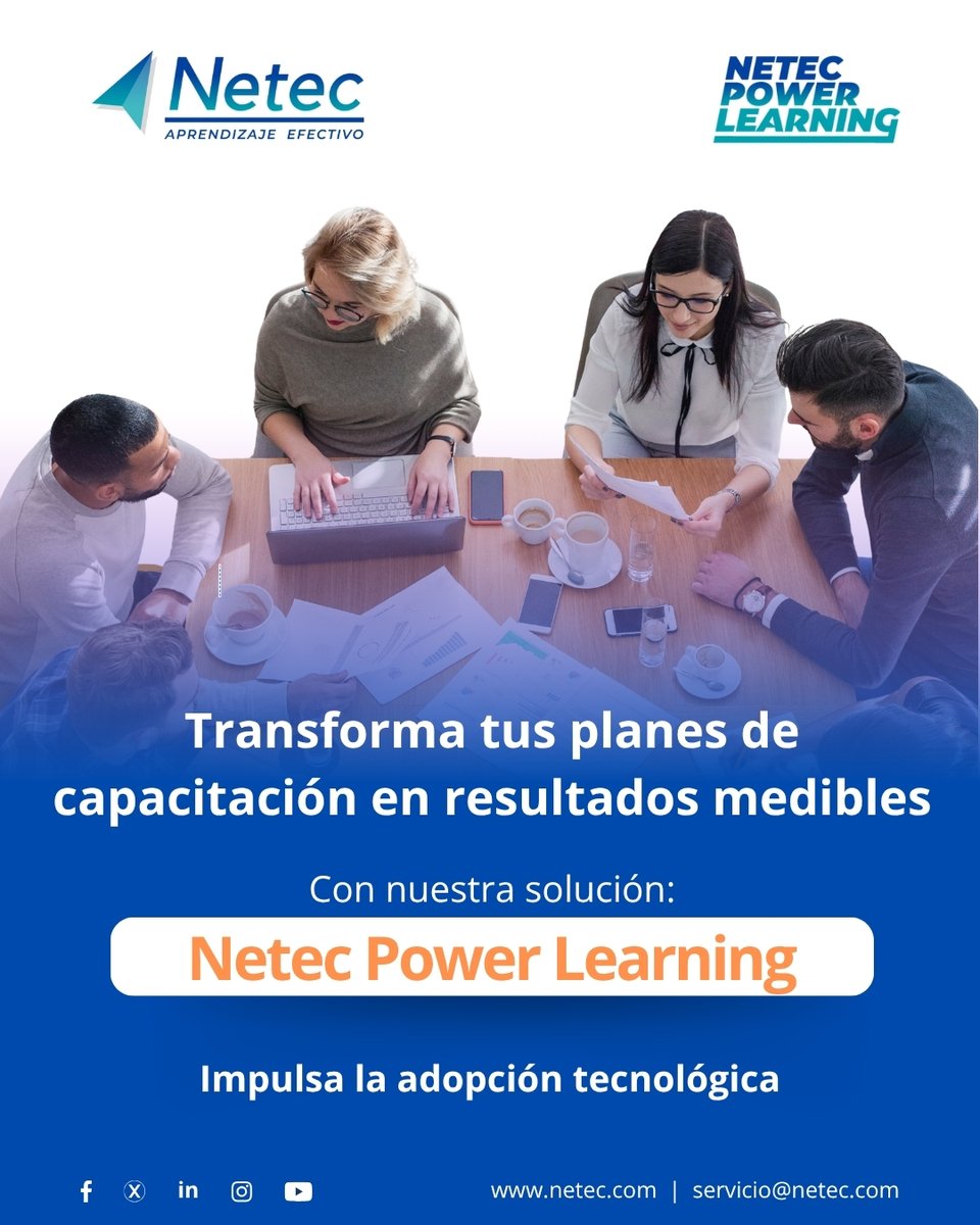 netec's tweet image. 🚀 Eleva la efectividad de tu capacitación con Netec Power Learning.
✔️ Mayor adopción tecnológica
✔️ Optimización de aprendizaje
✔️ Certificaciones en el primer intento
✔️ Talento habilitado
🔗 Más info: hubs.la/Q03Ch8YY0
#NetecConecta #NetecPowerLearning