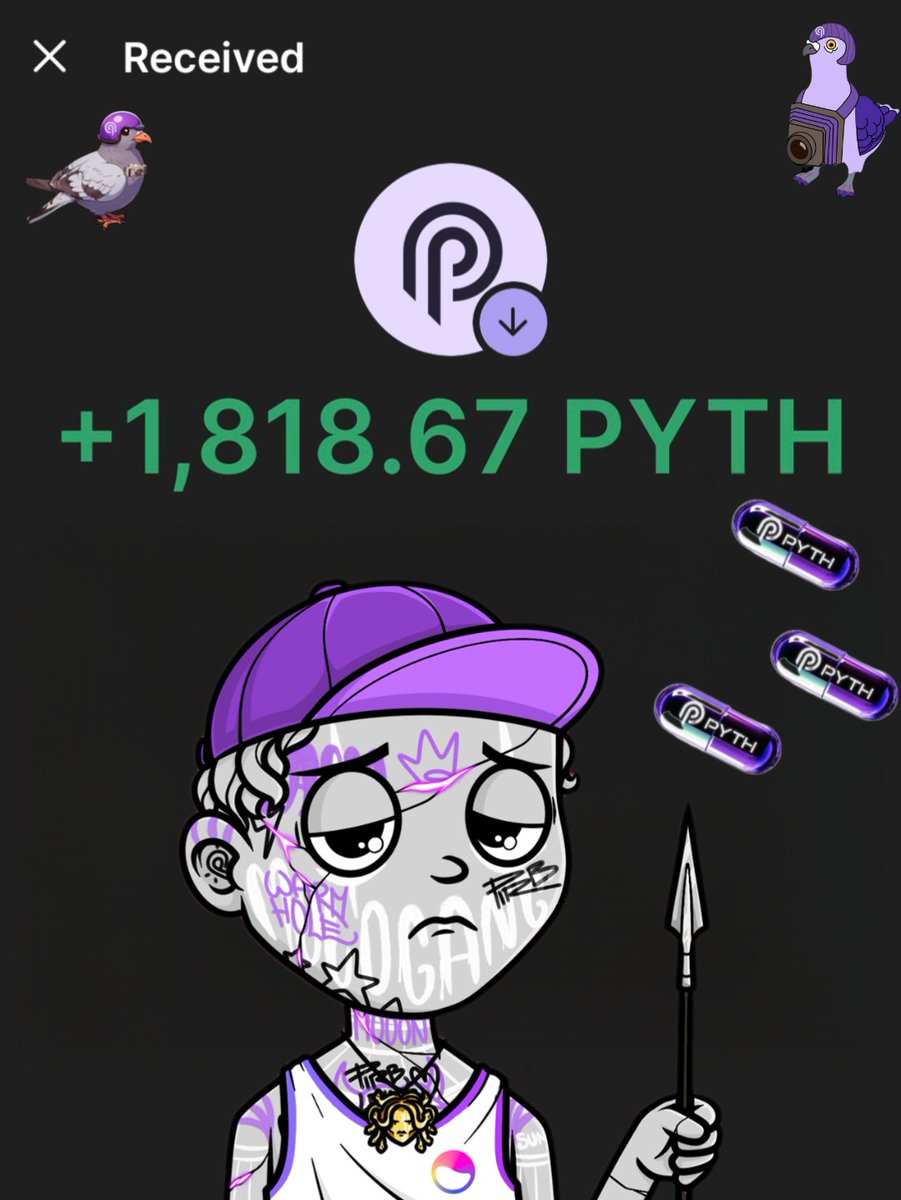 Michael (@thebookofmajor) on Twitter photo Glorious morning! ☀️🔮💜
Woke up to 1818 $PYTH (~$220) in my wallet, a reward for being a top yappers on <a href="/PythNetwork/">Pyth Network 🔮</a>.
Ngl, this one came in as a surprise to me cos Kaito rugged everyone with the recent update.
If you’re not part of the community yet, now’s the time to Glorious morning! ☀️🔮💜
Woke up to 1818 $PYTH (~$220) in my wallet, a reward for being a top yappers on <a href="/PythNetwork/">Pyth Network 🔮</a>.
Ngl, this one came in as a surprise to me cos Kaito rugged everyone with the recent update.
If you’re not part of the community yet, now’s the time to
