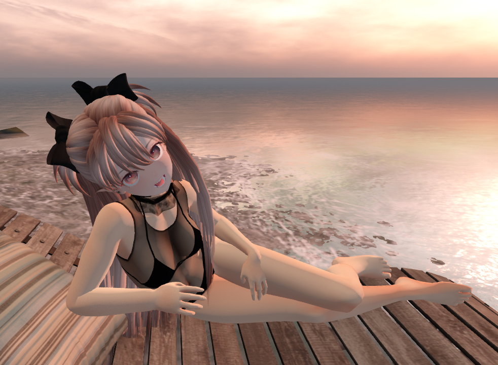 誰もいない海岸を独り占めしてご満悦なうちの子。
       #SecondLife #SLJP