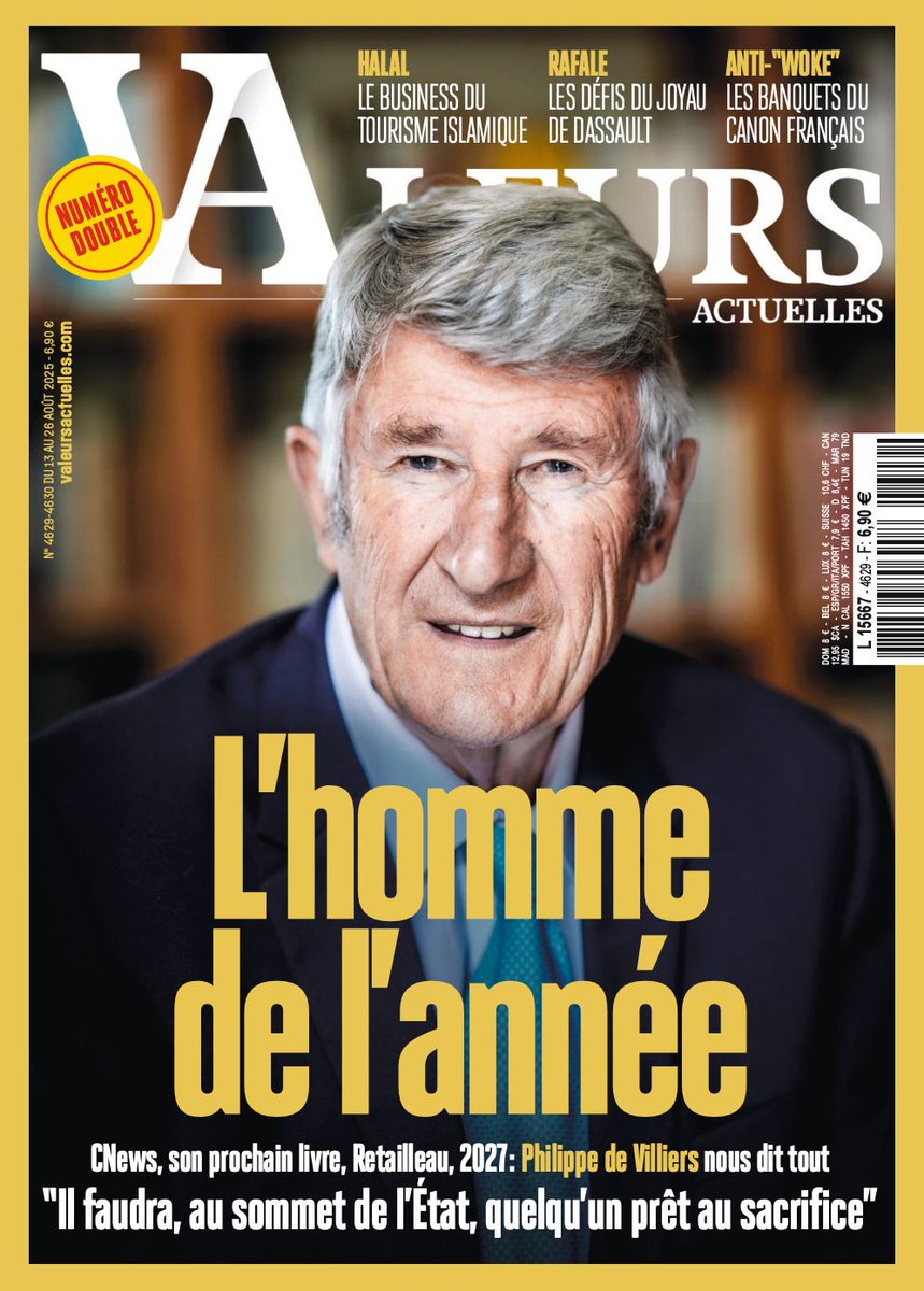 🔴 <a href="/PhdeVilliers/">Philippe de Villiers</a> : "Il faudra, au sommet de l'État, quelqu'un prêt au sacrifice" ⤵️