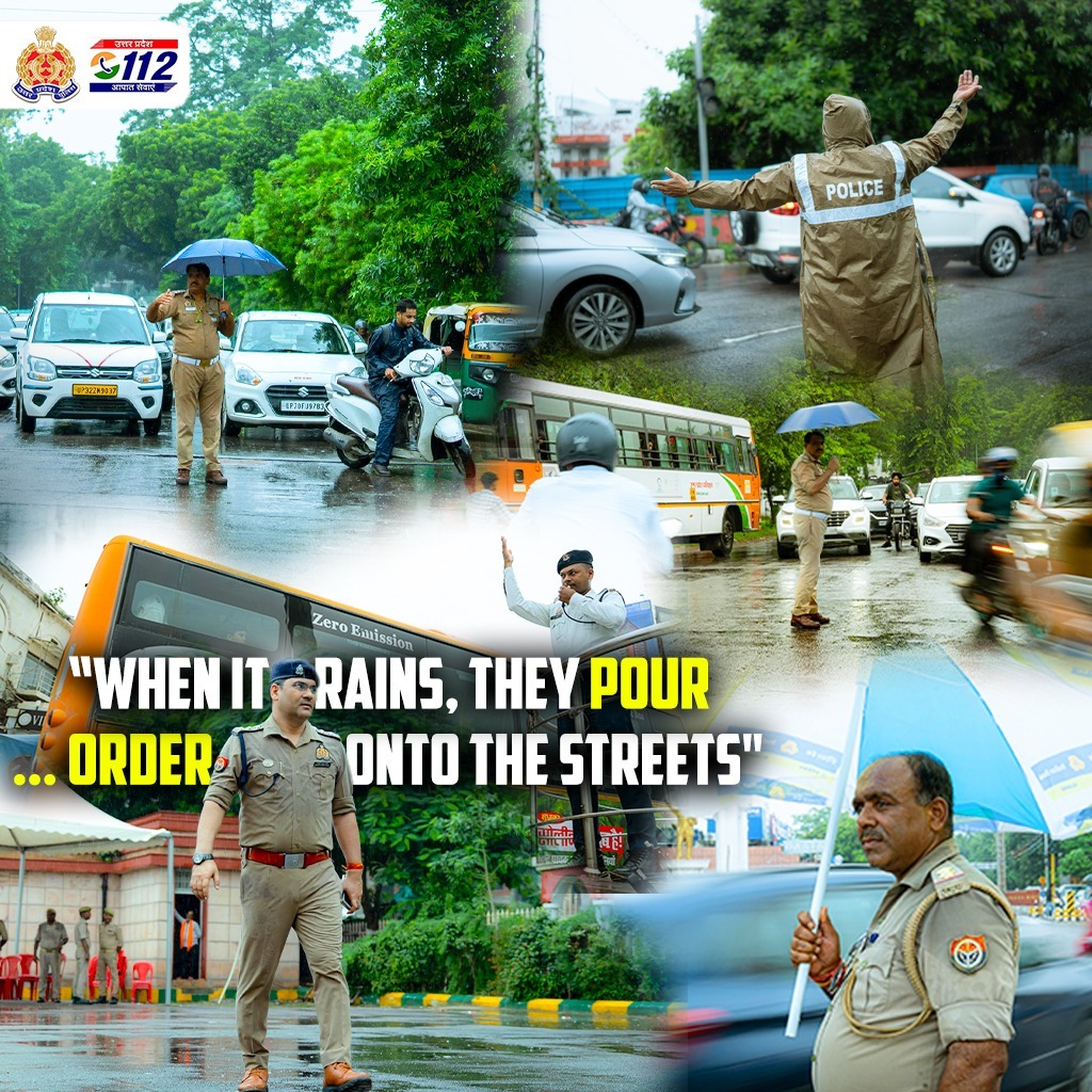 “Rain-forcement on duty”

Braving heavy downpours, #UPPolice Traffic Warriors keep the wheels turning and the city moving.

#RainforcementOnDuty #TrafficMovement #MonsoonMarshals #OrderInTheRain #SafetyNeverStops