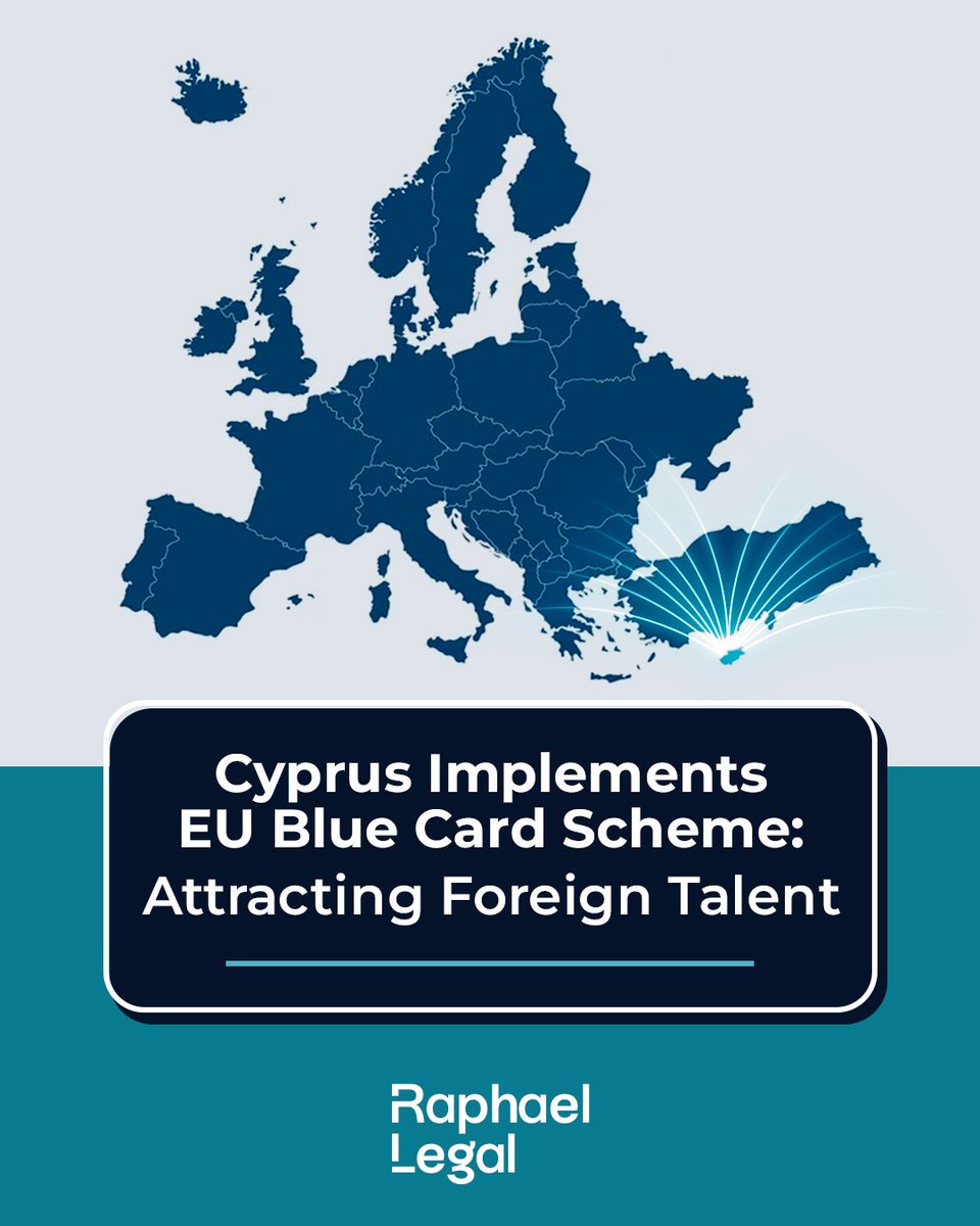 LegalRaphael's tweet photo. #Cyprus  has rolled out the #EUBlueCard, opening doors for highly skilled talent in tech, pharma R&amp;D &amp; maritime.
We advise on eligibility, applications &amp; benefits, from equal rights &amp; family reunification to EU mobility &amp; tax perks. #RaphaelLegal 
🔗 https://t.co/cJC2wT4Aly https://t.co/rNkivCkpSp