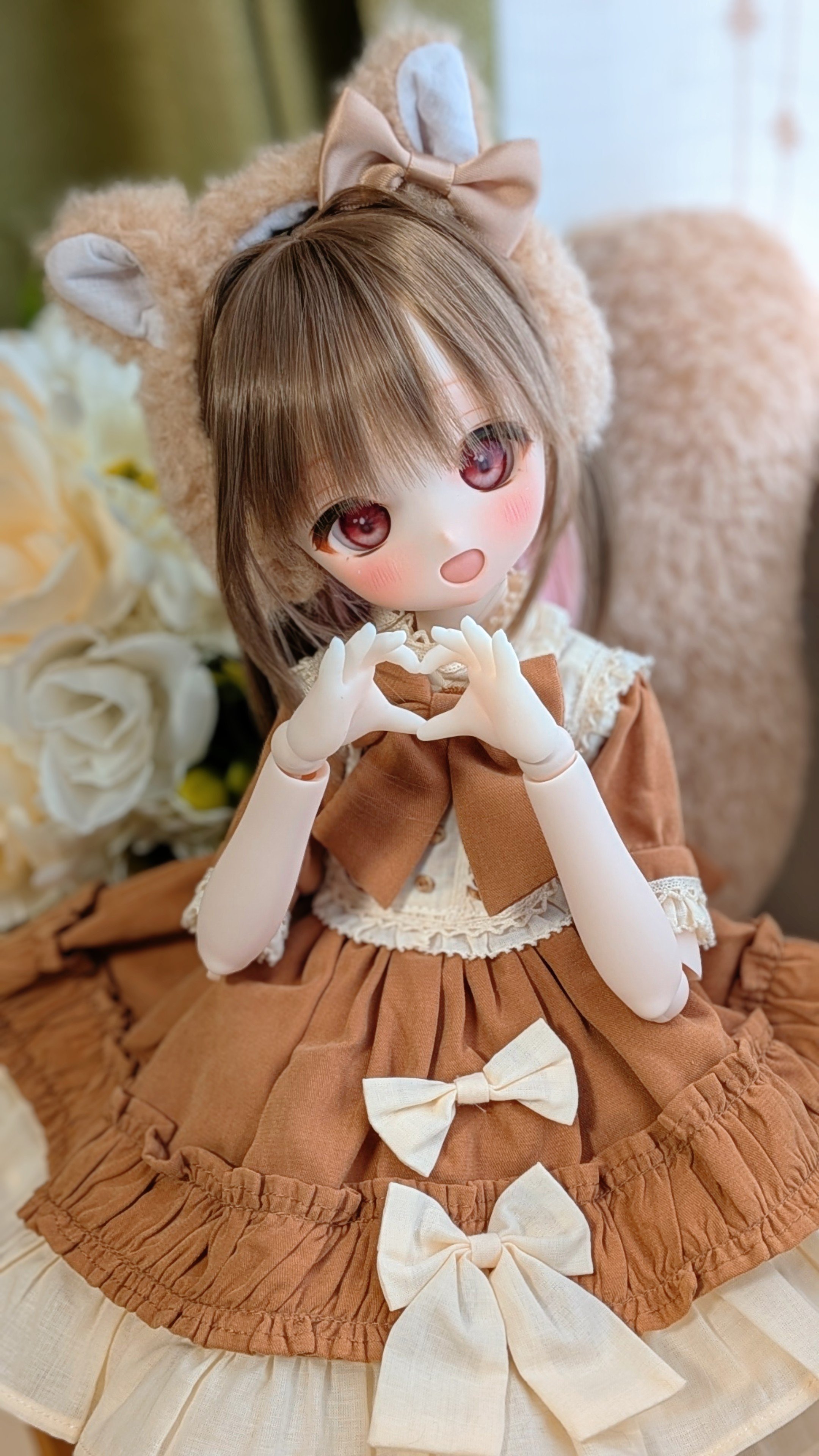 レース衣装の美しいドール 茶色の髪 アイリスコレクト「かの/大正桜乙女喫茶」のご案内 – アゾンニュース