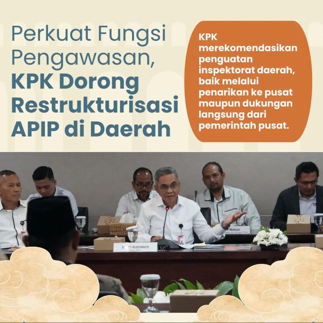 PolitikLingkar's tweet image. KPK merekomendasikan kepada Kemendagri agar memperkuat fungsi pengawasan di tingkat pemerintah daerah melalui restrukturisasi. 
#KPK
#Kemendagri
#APIP