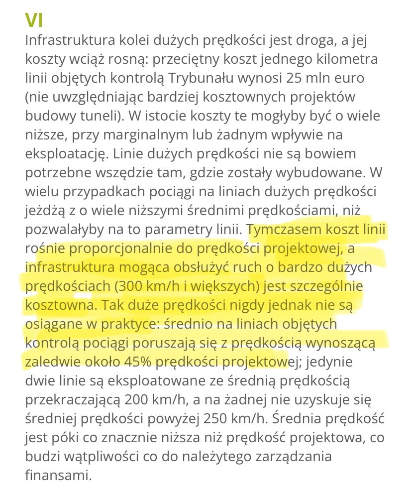 Słyszycie od neoCPK ze koniecznie pociągi na KDP muszą jeździć 320 km/h? 

To popatrzcie co na ten temat mówi Trybunał Obrachunkowy Unii Europejskiej audytujący budowę KDP w różnych krajach Unii