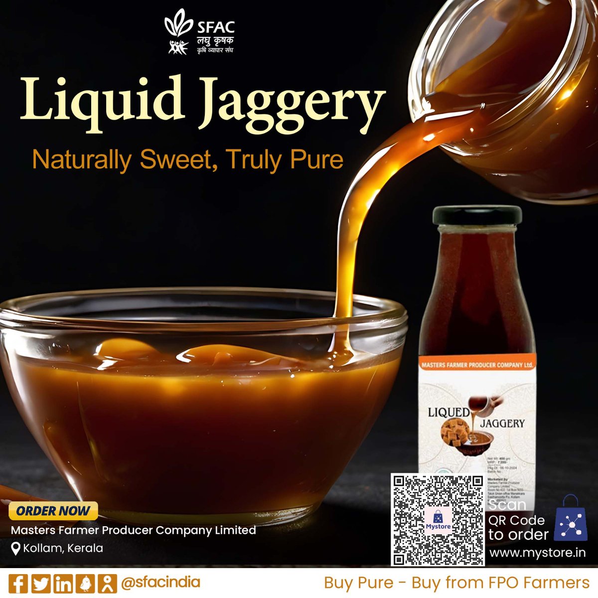 SFAC India (@sfacindia) on Twitter photo Naturally sweet & rich in minerals, this liquid jaggery is an unrefined, chemical-free alternative to refined sugar.
Buy nowЁЯСЗ
mystore.in/en/product/liqтАж
ЁЯзЙ
<a href="/AgriGoI/">Agriculture INDIA</a> <a href="/MOFPI_GOI/">Ministry of Food Processing Industries</a> <a href="/ChouhanShivraj/">Shivraj Singh Chouhan</a> <a href="/mpbhagirathbjp/">Bhagirath Choudhary</a> <a href="/RNK_Thakur/">Ram Nath Thakur</a> <a href="/ONDC_Official/">ONDC India</a> <a href="/PIB_India/">PIB India</a> <a href="/mygovindia/">MyGovIndia</a> #VocalForLocal #Jaggery Naturally sweet & rich in minerals, this liquid jaggery is an unrefined, chemical-free alternative to refined sugar.
Buy nowЁЯСЗ
mystore.in/en/product/liqтАж
ЁЯзЙ
<a href="/AgriGoI/">Agriculture INDIA</a> <a href="/MOFPI_GOI/">Ministry of Food Processing Industries</a> <a href="/ChouhanShivraj/">Shivraj Singh Chouhan</a> <a href="/mpbhagirathbjp/">Bhagirath Choudhary</a> <a href="/RNK_Thakur/">Ram Nath Thakur</a> <a href="/ONDC_Official/">ONDC India</a> <a href="/PIB_India/">PIB India</a> <a href="/mygovindia/">MyGovIndia</a> #VocalForLocal #Jaggery