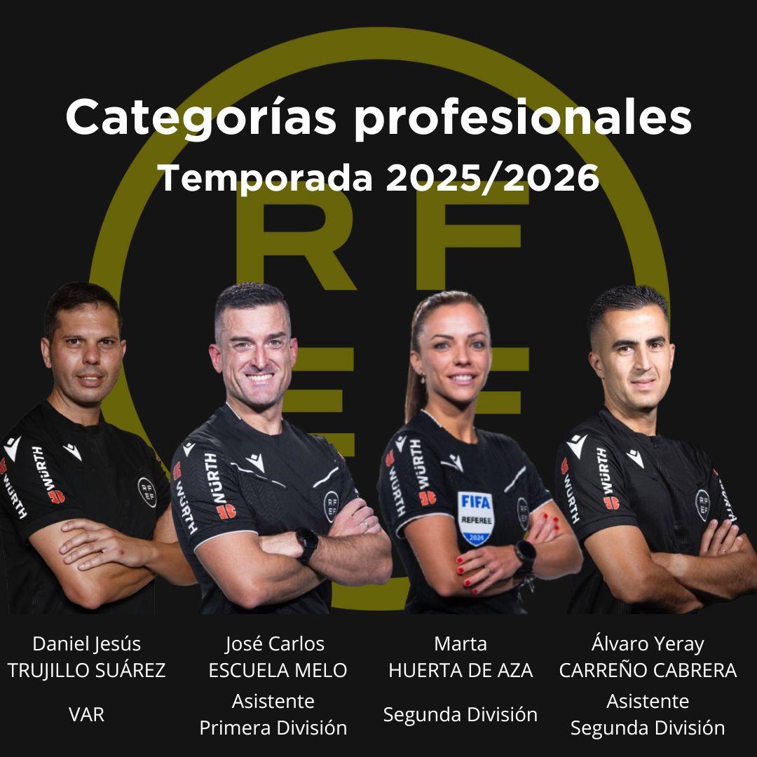CITAFTENERIFE's tweet photo. ⚽ ¡Vuelve el fútbol profesional! Esta semana se inician las competiciones profesionales masculinas y presentamos la plantilla de árbitros y árbitras que representará al #CITAF en la presente temporada

🍀 Le deseamos a nuestros compañeros la mejor de las suertes https://t.co/lHmwd3NtBU