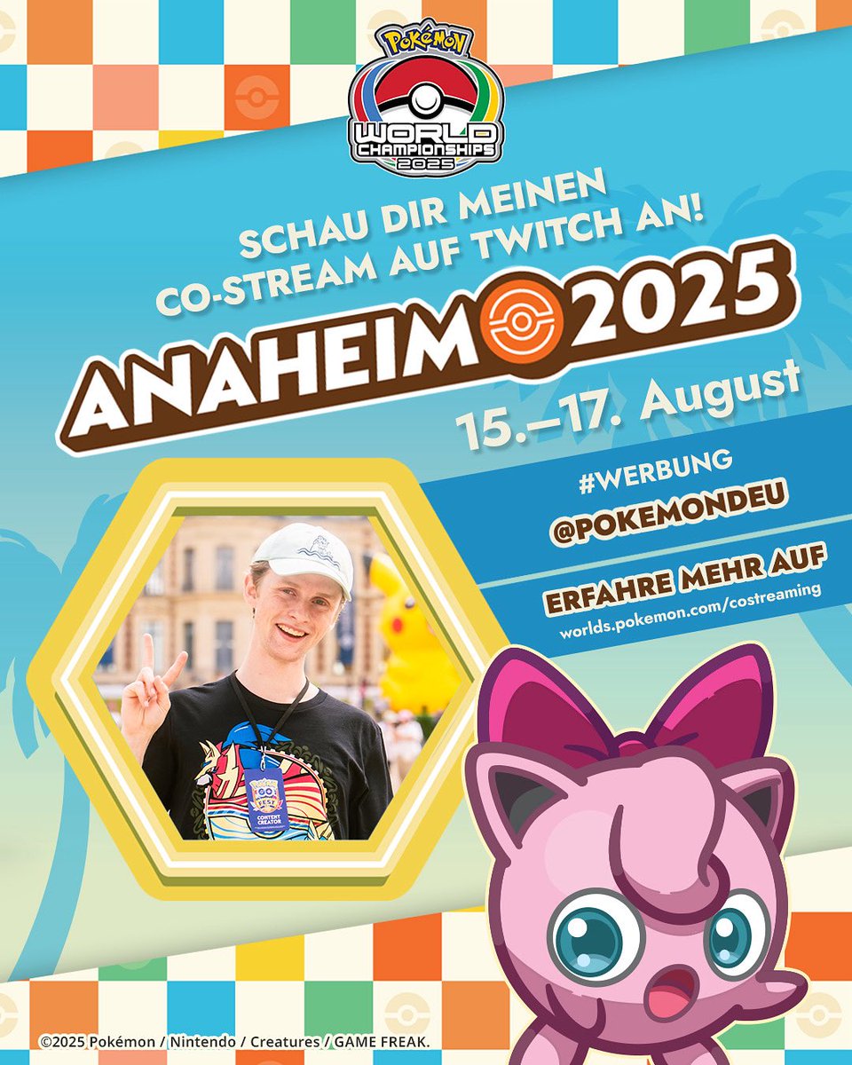 HanniMew (@hannesmeinname) on Twitter photo I am the german co-streamer for this years PokΓ©mon Worlds 2025! π£
I will be live this Friday & Saturday starting each stream at 17:30!
You can expext a βwatch 30 minutesβ special research for the college-jacket Pikachu! β‘οΈ
HUGE THANKS to <a href="/PokemonDEU/">PokΓ©mon Deutschland</a> for this opportunity! ππ» I am the german co-streamer for this years PokΓ©mon Worlds 2025! π£
I will be live this Friday & Saturday starting each stream at 17:30!
You can expext a βwatch 30 minutesβ special research for the college-jacket Pikachu! β‘οΈ
HUGE THANKS to <a href="/PokemonDEU/">PokΓ©mon Deutschland</a> for this opportunity! ππ»