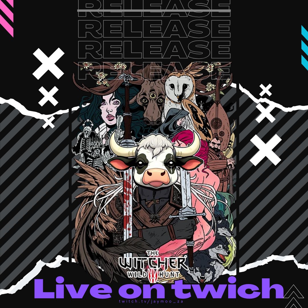 What's good everyone we are back!🔥
We are going to be live at 1pm with the #Witcher3 first time playthrough🔥
Over at #twitch at 1pm GMT+2🔥

'Toss a coin to your mooo'

Twitch.tv/jaymoo_za
