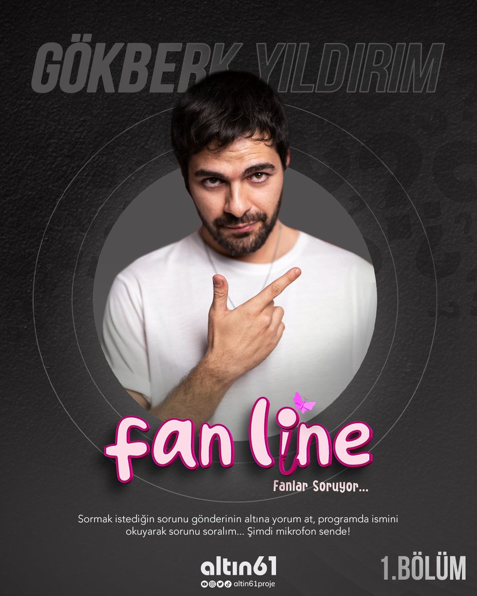 Altın 61 Proje (@altin61proje) on Twitter photo Ve beklenen an geldi! İşte en yeni içeriğimiz "Fan Line"ın ilk bölüm konuğu sevilen ve yakışıklı oyuncu Gökberk Yıldırım ( <a href="/gokberkyldrm/">Gökberk Yıldırım</a> ) oluyor 😎🙃
Sormak istediğiniz sorularınızı bu gönderinin altına yorum olarak yazabilirsiniz 🥰
#gökberkyıldırım #altın61 Ve beklenen an geldi! İşte en yeni içeriğimiz "Fan Line"ın ilk bölüm konuğu sevilen ve yakışıklı oyuncu Gökberk Yıldırım ( <a href="/gokberkyldrm/">Gökberk Yıldırım</a> ) oluyor 😎🙃
Sormak istediğiniz sorularınızı bu gönderinin altına yorum olarak yazabilirsiniz 🥰
#gökberkyıldırım #altın61