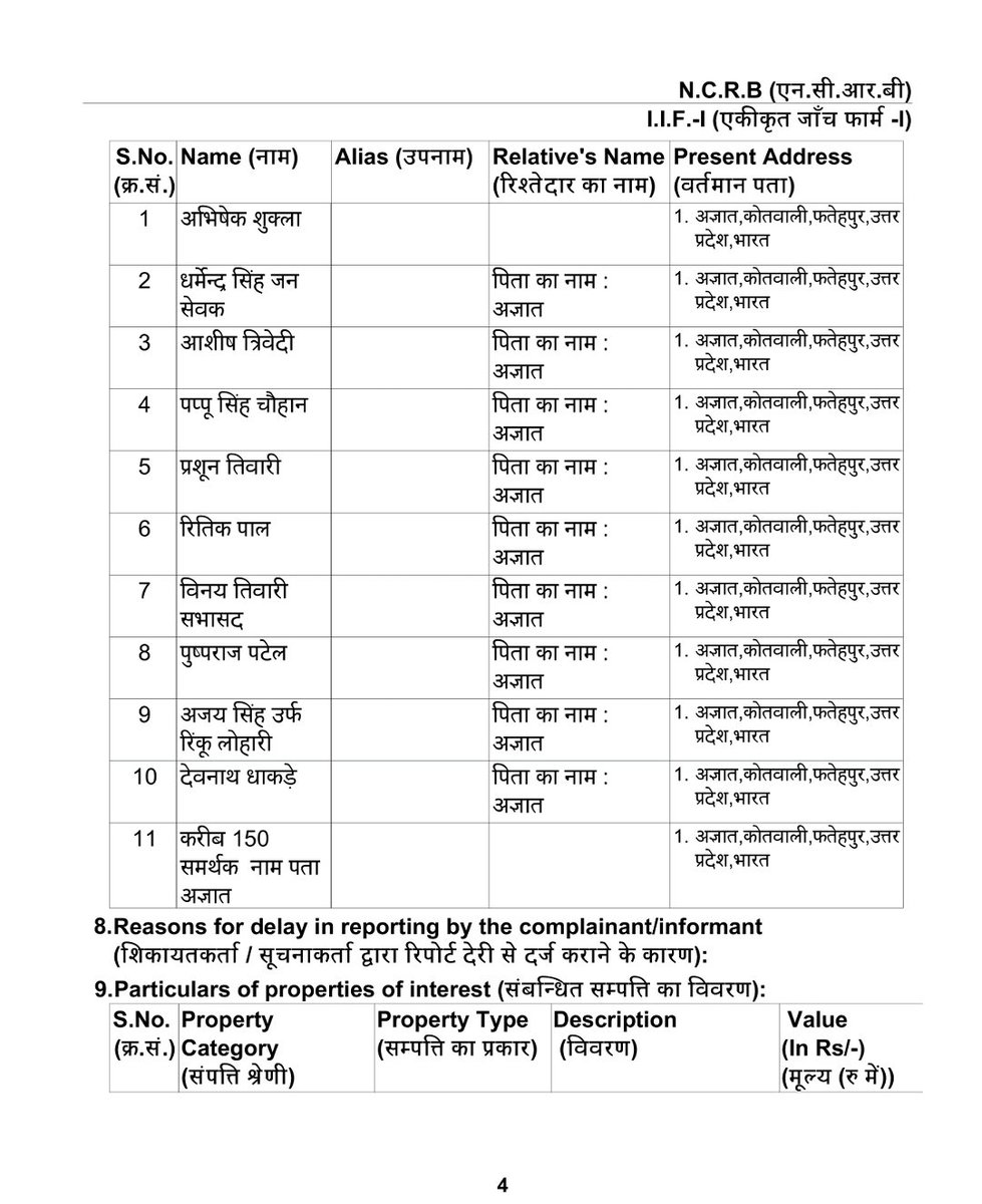 इस एफआईआर में फतेहपुर बीजेपी जिलाध्यक्ष का नाम क्यों नहीं? बीजेपी जिलाध्यक्ष पर मुकदमा दर्ज किया जाएं अन्यथा भारत मुक्ति मोर्चा पूरे उत्तर प्रदेश में करेगा उग्र आन्दोलन।
<a href="/yadavakhilesh/">Akhilesh Yadav</a> <a href="/CMOfficeUP/">CM Office, GoUP</a> <a href="/cvikaspatel/">Chaudhry Vikas Patel</a> <a href="/dgpup/">DGP UP</a> <a href="/fatehpurpolice/">FATEHPUR POLICE</a> <a href="/WamanCMeshram/">Waman Meshram</a> @
