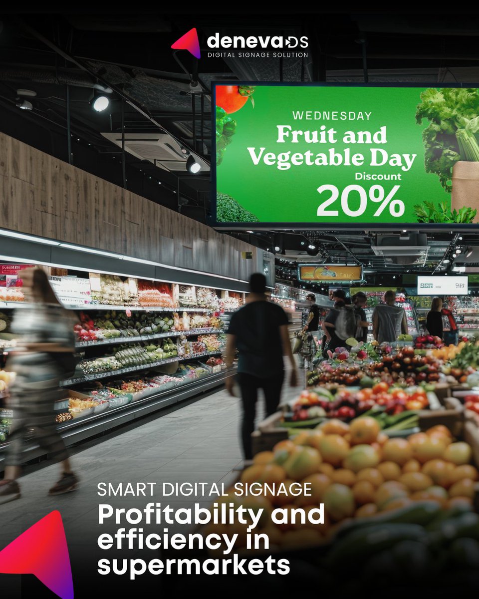 🛒 Scalable control for thousands of screens, with sensor &amp; real-time data integration.
⚙️ Advanced automation to maximize ROI.
DENEVA takes your digital signage integrations to the next level.
#RetailDigitalSignage #DENEVA #DigitalSignage #SmartRetail #DOOH #Supermarkets