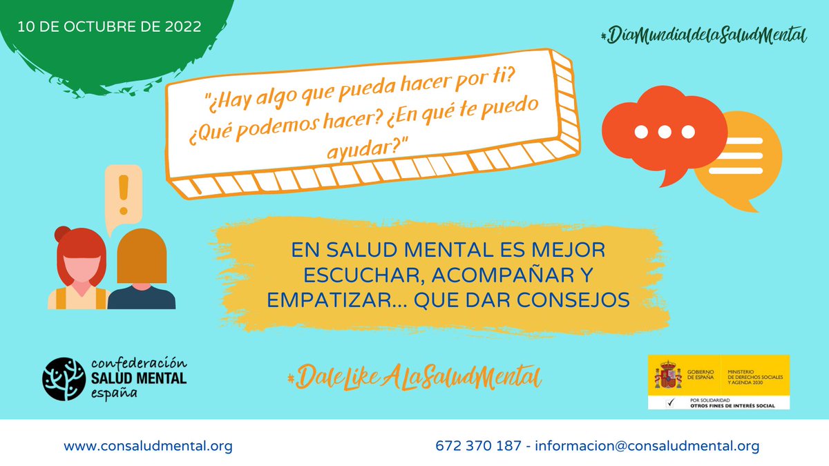 consaludmental's tweet photo. 👧🏿🧒🏾👦🏽En el #DíaInternacionaldelaJuventud #DíadelaJuventud recuperamos en este #hilotwitter sugerencias para el cuidado de la #SaludMental, dirigidas a las personas jóvenes y su entorno.
👌🏿 Escuchar, acompañar y empatizar 🧵⤵️ https://t.co/byJBoCVRPO