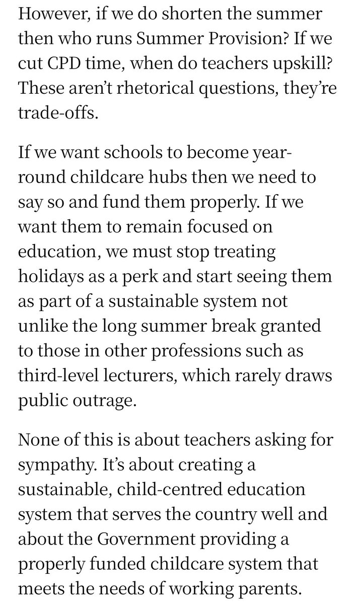 ciaraquill's tweet photo. #edchatie
Are school holidays too long? A mother of two &amp; school principal debate
https://t.co/smgsKRkxCl…
Well said 👏🏻 @simonmlewis 
To be fair, the parent Niamh made valid points &amp; did not denigrate teachers unlike some pieces on school hols by Jen Hogan, Mary McCarthy et al. https://t.co/X6JEoJAelH