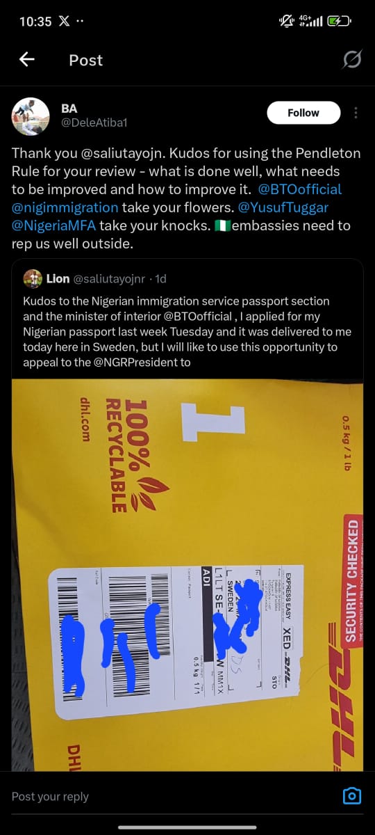 lollylarry1's tweet photo. This is how it should always be. Let's give the accolades when the good job is done and not just reel out only negativity about our nation. 

President Tinubu (@officialABAT) knew that Dr Olubunmi Tunji-Ojo is capable and he brought him in and since then, his reforms have all been towards ensuring that the #RenewedHope agenda of this administration is achieved. 

It has been testimonies upon testimonies.