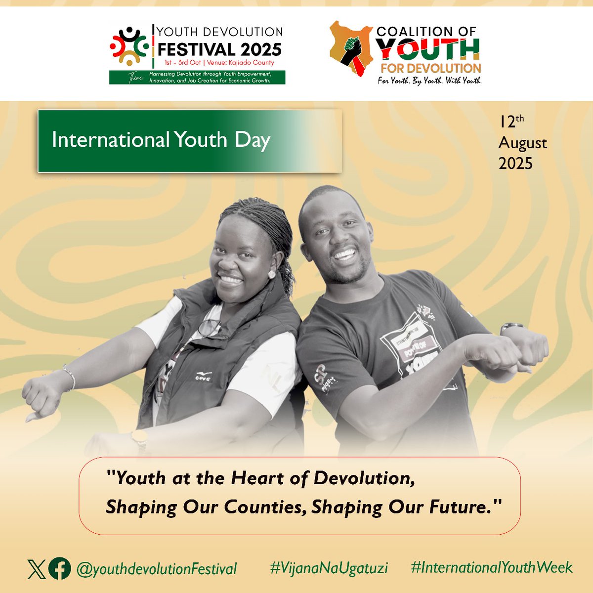 YouthDevolution's tweet image. "This Youth Day, we celebrate the power of young voices in shaping county development. Devolution works best when youth lead from the front. 💪🌍 #YouthDay #Devolution #SDGs #YouthDevFest2025