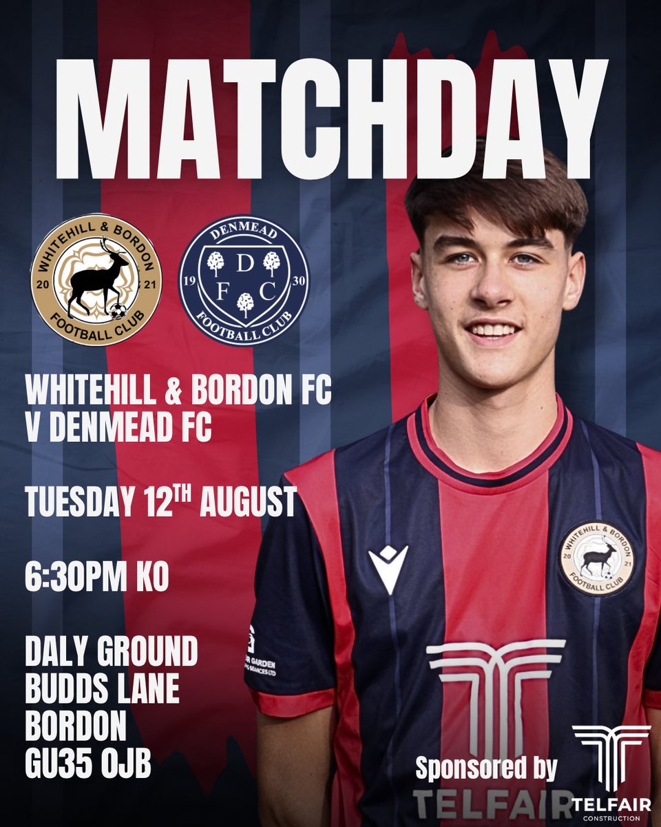 Whitehill & Bordon FC (@bordonfc) on Twitter photo ๐ ๐๐ง๐๐๐๐๐ฌ | Tonight we host Denmead FC at the Daly Ground ๐ค
๐ <a href="/DenmeadFC/">Denmead FC</a>
๐ <a href="/HantsLeague/">uhlsport Hampshire Premier League</a>
๐๏ธ Daly Ground, Oakmoor School, GU35 0JB
๐ Tuesday 12th August
๐ 18:30 KO
๐ Food & drink available
Come down and support the lads ๐
๐ด๐ต #UpTheStags ๐ฆ ๐ ๐๐ง๐๐๐๐๐ฌ | Tonight we host Denmead FC at the Daly Ground ๐ค
๐ <a href="/DenmeadFC/">Denmead FC</a>
๐ <a href="/HantsLeague/">uhlsport Hampshire Premier League</a>
๐๏ธ Daly Ground, Oakmoor School, GU35 0JB
๐ Tuesday 12th August
๐ 18:30 KO
๐ Food & drink available
Come down and support the lads ๐
๐ด๐ต #UpTheStags ๐ฆ
