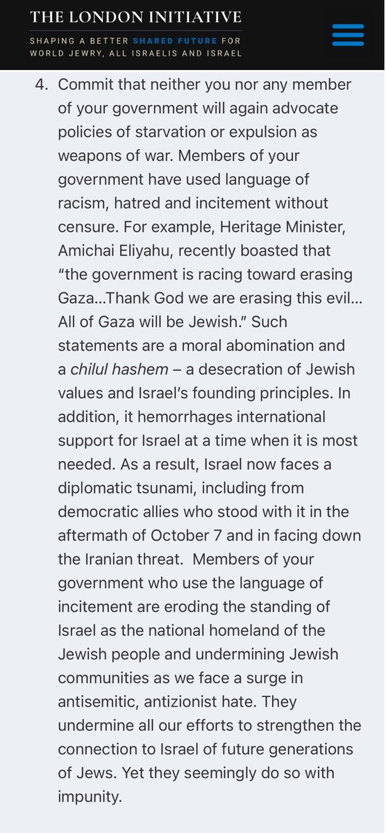 Gemeinsam mit über 5.000 Juden &amp; Jüdinnen weltweit habe ich einen Brief an Netanjahu unterzeichnet: Wir fordern Hilfe für Gaza, ein Ende des Kriegs, die Freilassung aller Geiseln, den Stopp von Siedlergewalt – und ein klares Nein zu Hunger und Vertreibung.