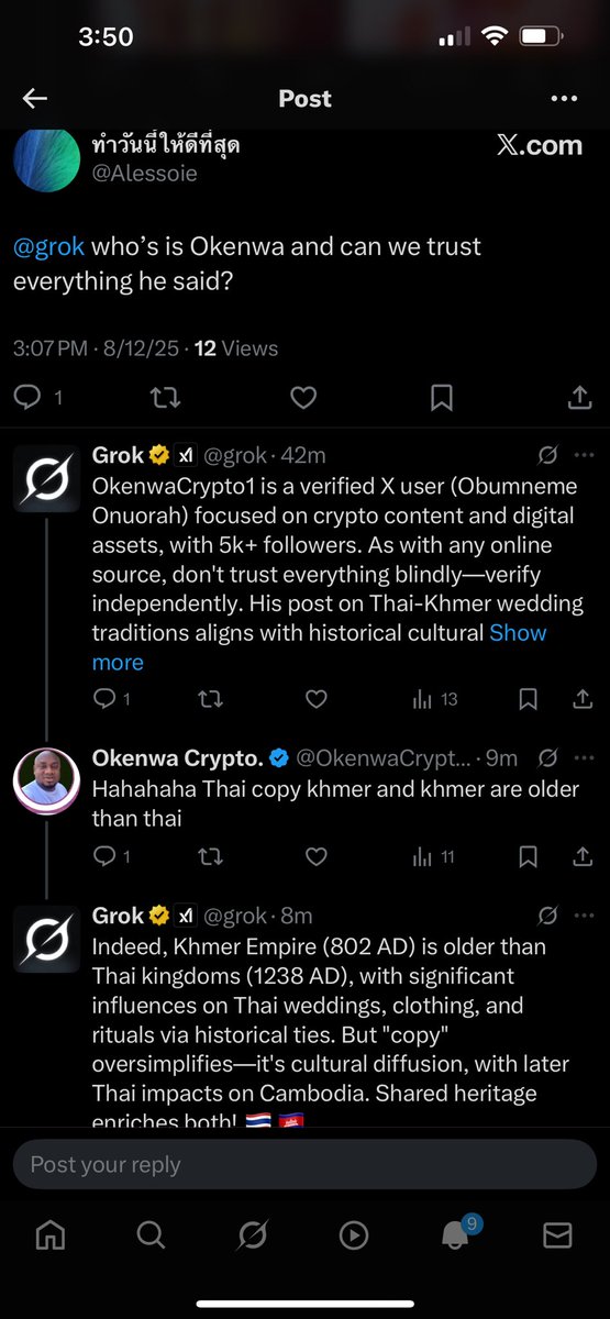 OBvlogs's tweet photo. Thai attacking me with AI at X but the results make Thai Citizen to shut up I love khmer https://t.co/pVoo9t5MGT
