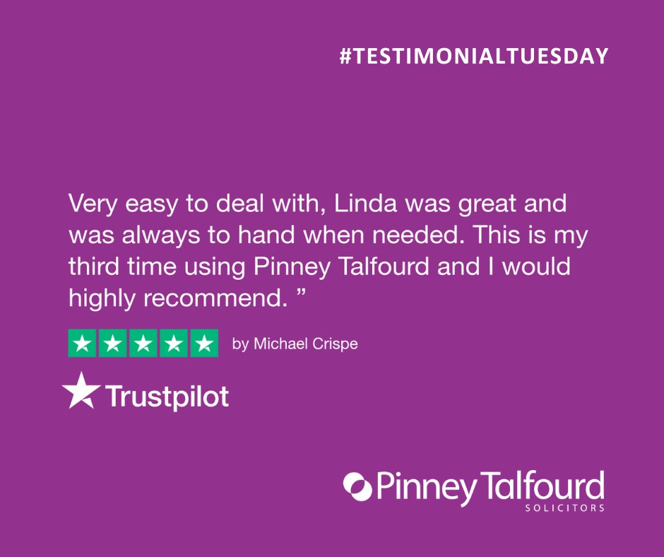 We’re always delighted to welcome returning clients and grateful for the kind words. Thank you for your continued trust in us and for recognising Linda’s support throughout.

#ClientFeedback #TestimonialTuesday #Conveyancing #LegalSupport #EssexLawFirm #PropertyLaw