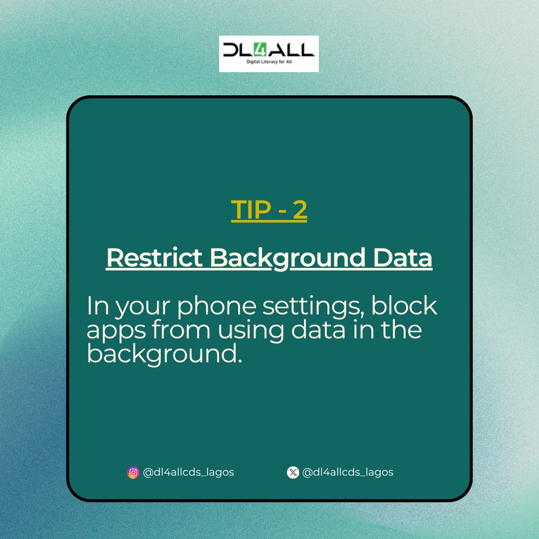 Dl4AllCds_Lagos's tweet image. Another Tuesday is heree🤸🏾‍♂️
Don’t let your apps chop your data anyhow, that&apos;s why we are here for you.

#SaveYourData #TechTips 
#MobileHacks #DigitalSmarts
#tuesdaytechtips