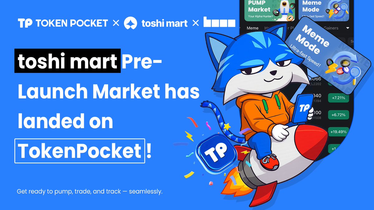 TokenPocket (@tokenpocket_tp) on Twitter photo Meme Mode: Activated! ✅
→ tp.xyz
🚀 <a href="/toshimart/">toshi mart</a> pre-launch market is now live on TokenPocket! Pump, trade, and track with ease, anytime and anywhere. Let’s ride the wave together! 🌊 Meme Mode: Activated! ✅
→ tp.xyz
🚀 <a href="/toshimart/">toshi mart</a> pre-launch market is now live on TokenPocket! Pump, trade, and track with ease, anytime and anywhere. Let’s ride the wave together! 🌊