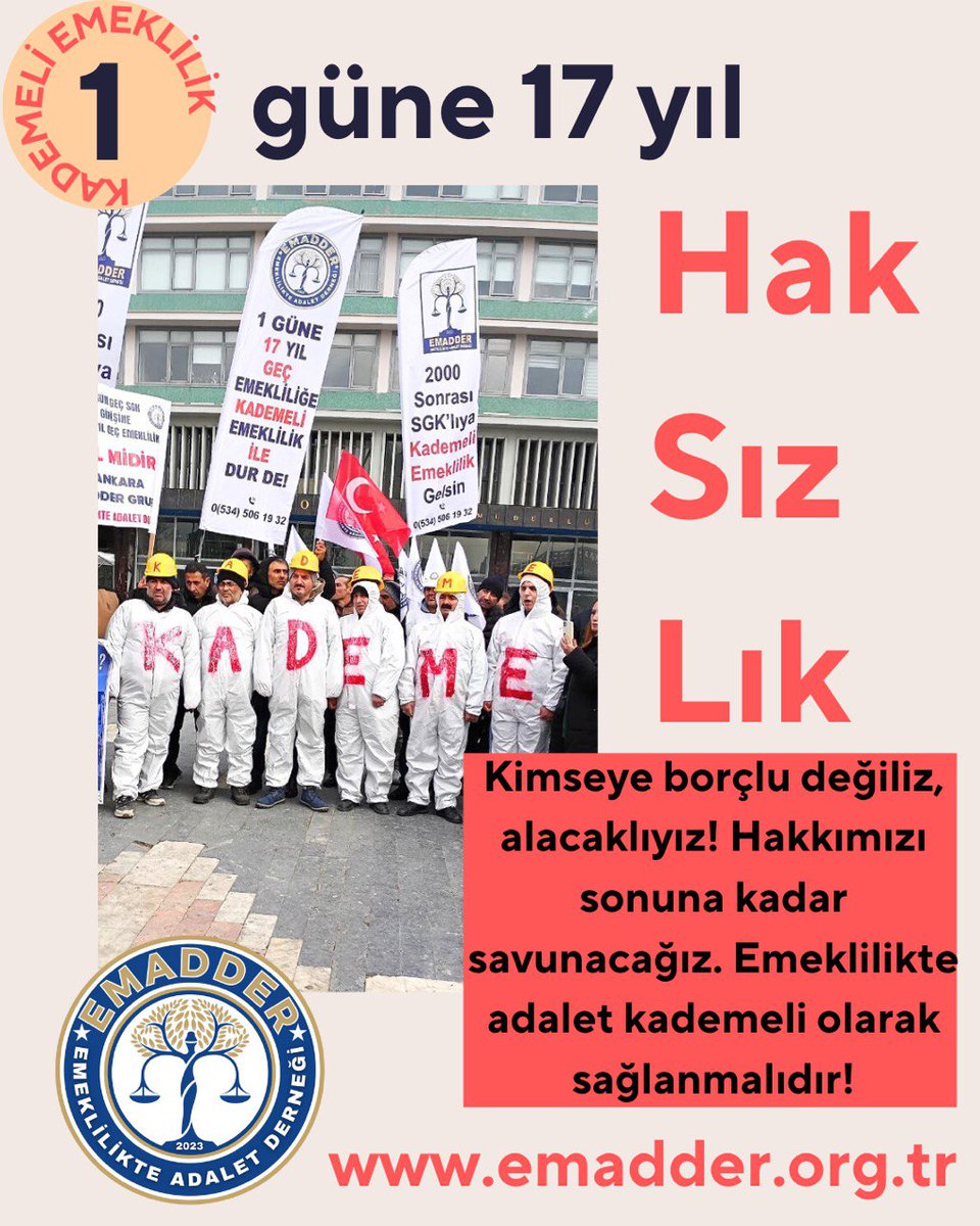 Coşkun ⚖️ (@coskunbebek) on Twitter photo Yasalardaki değişiklikler, keskin geçişlerle değil, hakkaniyetli adımlarla uygulanır.
Kalıcı ve kapsayıcı tek çözüm
adil ve makul bir kademedir!
<a href="/EmadDernegi/">EMEKLİLİKTE ADALET DERNEĞİ ⚖️</a>
#KalıcıÇözümKademe Yasalardaki değişiklikler, keskin geçişlerle değil, hakkaniyetli adımlarla uygulanır.
Kalıcı ve kapsayıcı tek çözüm
adil ve makul bir kademedir!
<a href="/EmadDernegi/">EMEKLİLİKTE ADALET DERNEĞİ ⚖️</a>
#KalıcıÇözümKademe