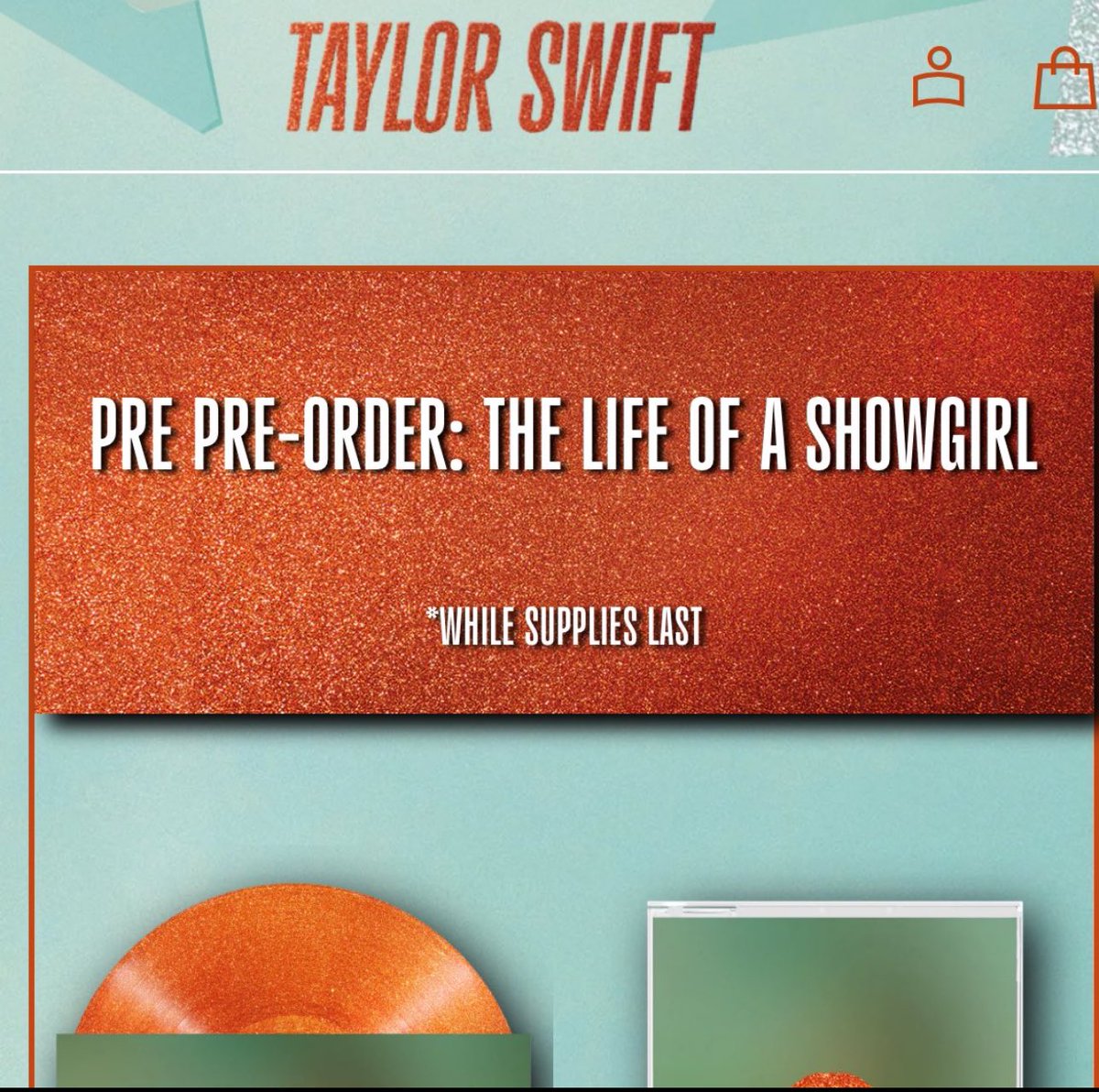 SwiftNYC's tweet photo. It seems both Taylor’s website store AND Taylor Nation have confirmed that TS12 “The Life of a Showgirl” are available for PRE PRE-ORDER. 

Emphasis on PRE PRE 👀 https://t.co/PO2p5MdUyp