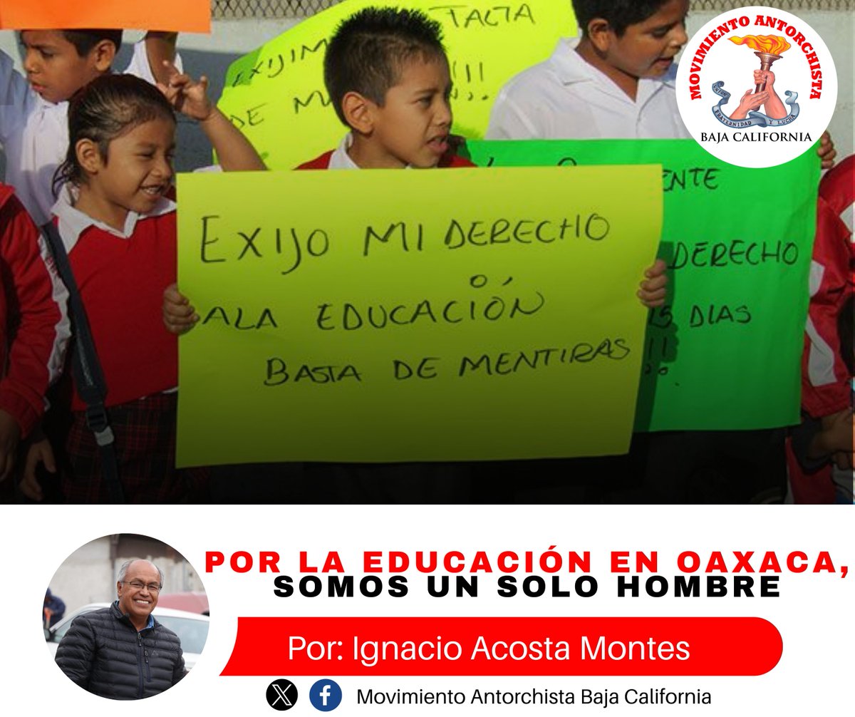🚩📷| 𝗧𝗲 𝗰𝗼𝗺𝗽𝗮𝗿𝘁𝗶𝗺𝗼𝘀 𝗲𝗹 𝗮𝗿𝘁𝗶́𝗰𝘂𝗹𝗼 𝗱𝗲 𝗻𝘂𝗲𝘀𝘁𝗿𝗼 𝗱𝗶𝗿𝗶𝗴𝗲𝗻𝘁𝗲 𝗲𝘀𝘁𝗮𝘁𝗮𝗹 Por la educación en Oaxaca, somos un solo hombre  Ignacio Acosta Montes
<a href="/ignacioambc/">Ignacio Acosta M.</a>
Dirigente de Antorcha en BC y el Noroeste  facebook.com/share/p/1EmLES…