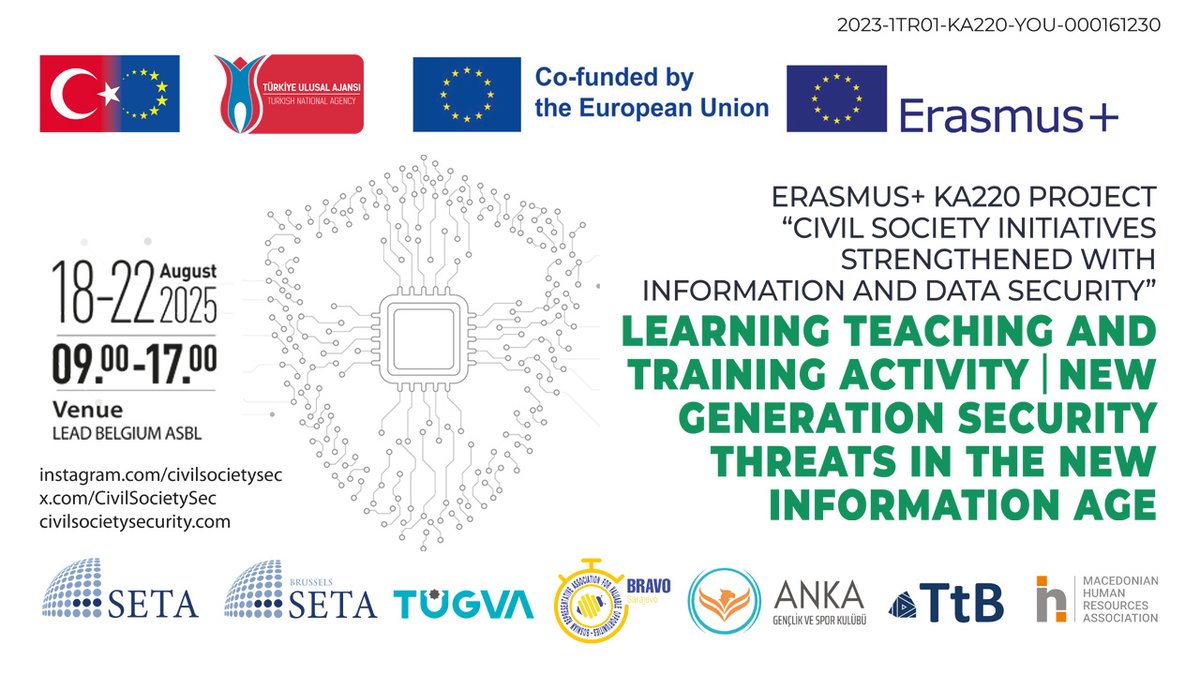 New Generation Security Threats in the New Information Age

The Erasmus+ KA220-YOU – Learning, Teaching and Training Activity (LTT) on “New Generation Security Threats in the New Information Age” provides a comprehensive, practice-oriented learning experience designed to