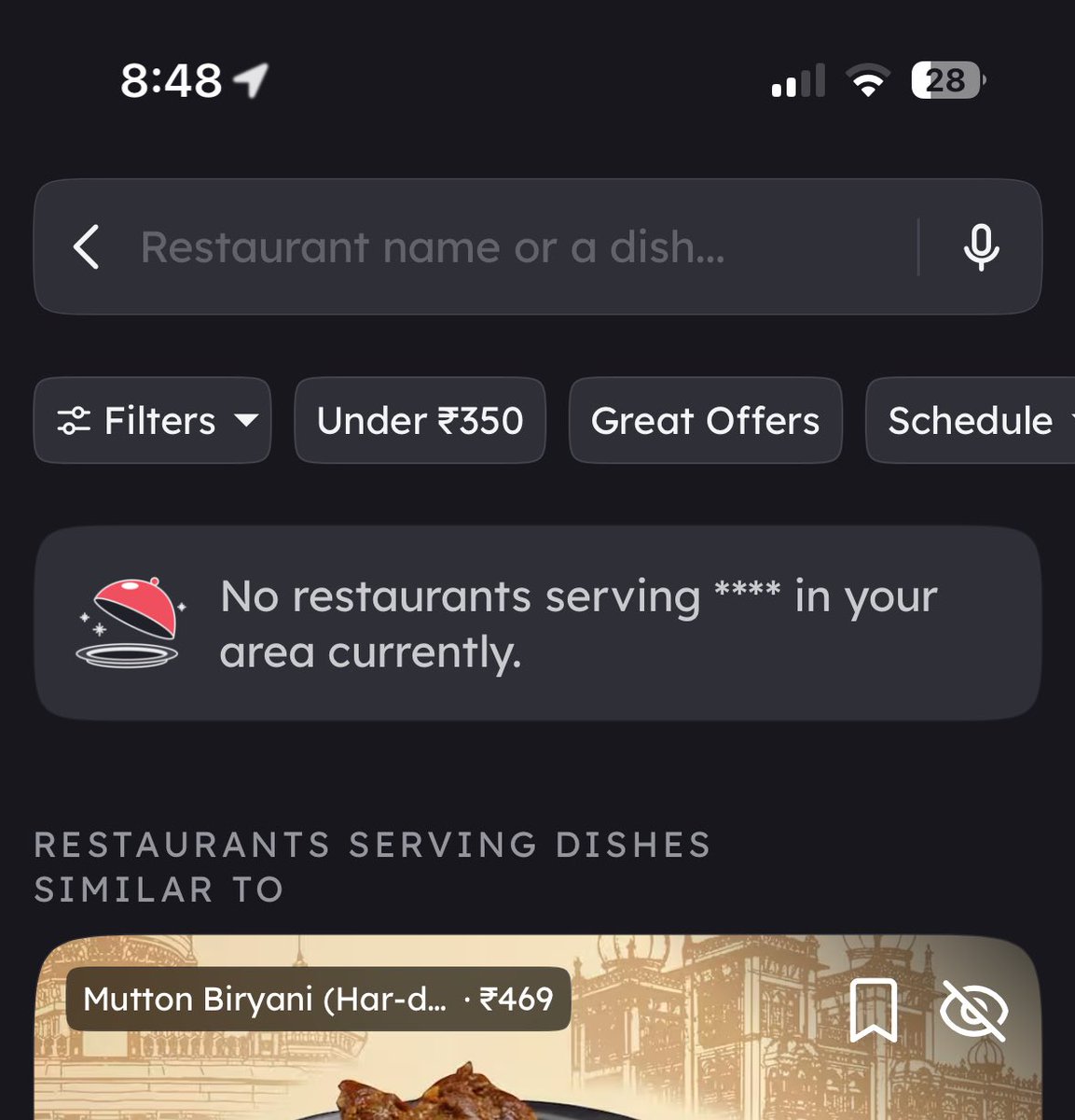 nayan_rishabh's tweet photo. @zomato bro “veg biryani” hee toh search ki thi, isme gaali dene waali kya baat ho gayi https://t.co/eBIKfg221M