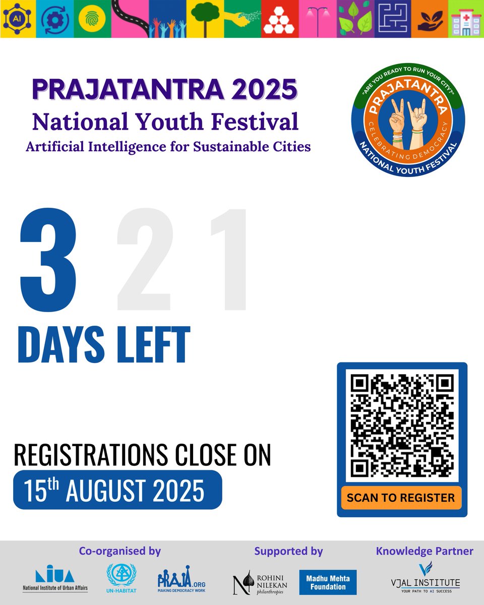 Praja.org (@prajafoundation) on Twitter photo Only 3 days left to register for Prajatantra 2025! Secure your spot now!
Check the link in bio for registration details.
Hurry! Registrations close on 15th August 11:59 PM IST.
<a href="/milindmhaske/">milind mhaske</a> | <a href="/priyanka47/">priyanka</a> | Meghna Indurkar |
<a href="/Kunaljit_B/">Kunaljit Bhatta</a> | Pratik Jagtap
#Prajatantra2025 Only 3 days left to register for Prajatantra 2025! Secure your spot now!
Check the link in bio for registration details.
Hurry! Registrations close on 15th August 11:59 PM IST.
<a href="/milindmhaske/">milind mhaske</a> | <a href="/priyanka47/">priyanka</a> | Meghna Indurkar |
<a href="/Kunaljit_B/">Kunaljit Bhatta</a> | Pratik Jagtap
#Prajatantra2025