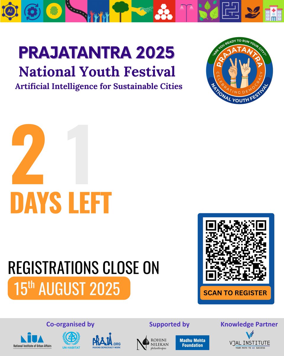 Praja.org (@prajafoundation) on Twitter photo Only 2 days left to register for Prajatantra 2025! Secure your spot now!
Check the link in bio for registration details.
Hurry! Registrations close on 15th August 11:59 PM IST.
<a href="/milindmhaske/">milind mhaske</a> | <a href="/priyanka47/">priyanka</a> | Meghna Indurkar |
<a href="/Kunaljit_B/">Kunaljit Bhatta</a> | Pratik Jagtap
#Prajatantra2025 Only 2 days left to register for Prajatantra 2025! Secure your spot now!
Check the link in bio for registration details.
Hurry! Registrations close on 15th August 11:59 PM IST.
<a href="/milindmhaske/">milind mhaske</a> | <a href="/priyanka47/">priyanka</a> | Meghna Indurkar |
<a href="/Kunaljit_B/">Kunaljit Bhatta</a> | Pratik Jagtap
#Prajatantra2025