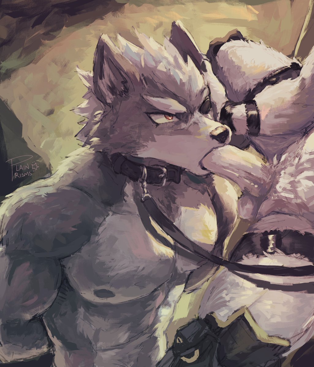 plainprisms's tweet photo. it's been a while so here's some lycaon x wolf! i love these two a lot so hopefully more will come soon 💜🩶 https://t.co/EcWu0lqToY