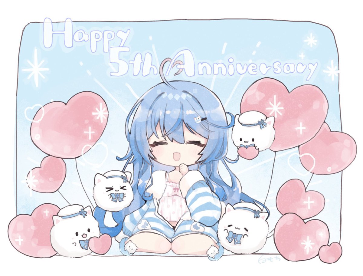 shiromozzz's tweet photo. 5周年おめでとうございます🎉🎉🎉
これからもずっとずっと大好き！
心も体も大事にしながらやりたい事をいっぱい叶えていってね✦.*

 #らみあーと
 #雪花ラミィ5周年 https://t.co/18fJN6WNvd