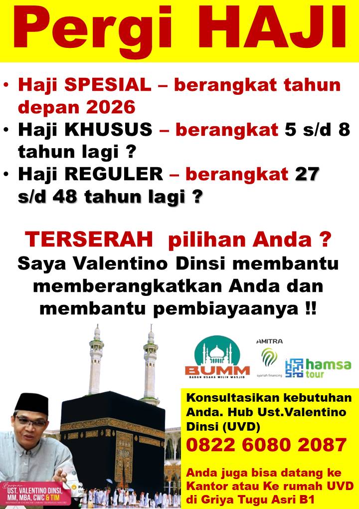 Yang mau Pergi HAJI TAHUN DEPAN 2026 bisa japri saya di 082260802087