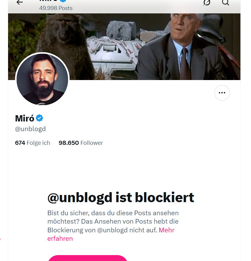 knuff37's tweet photo. @m_t_mask ist bei mir geblockt, entweder ein #Faschist, oder ein #Querdepp....😉😉 https://t.co/YU69hIBABn