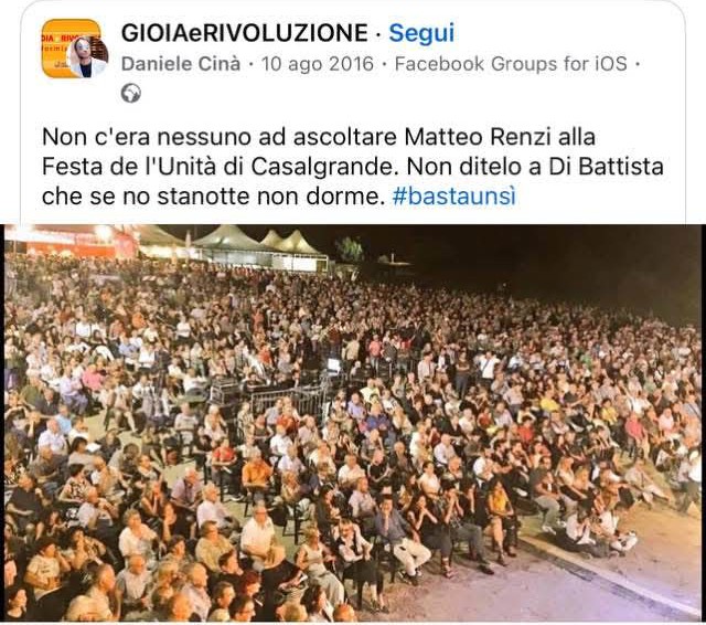 Ascoltare Renzi serve a risvegliare la gente caduta nel torpore causato  dalla rassegnazione di ascoltare tutti i grandi successi del governo che la Meloni  ogni giorno sciorina da tutti i TG nazionali