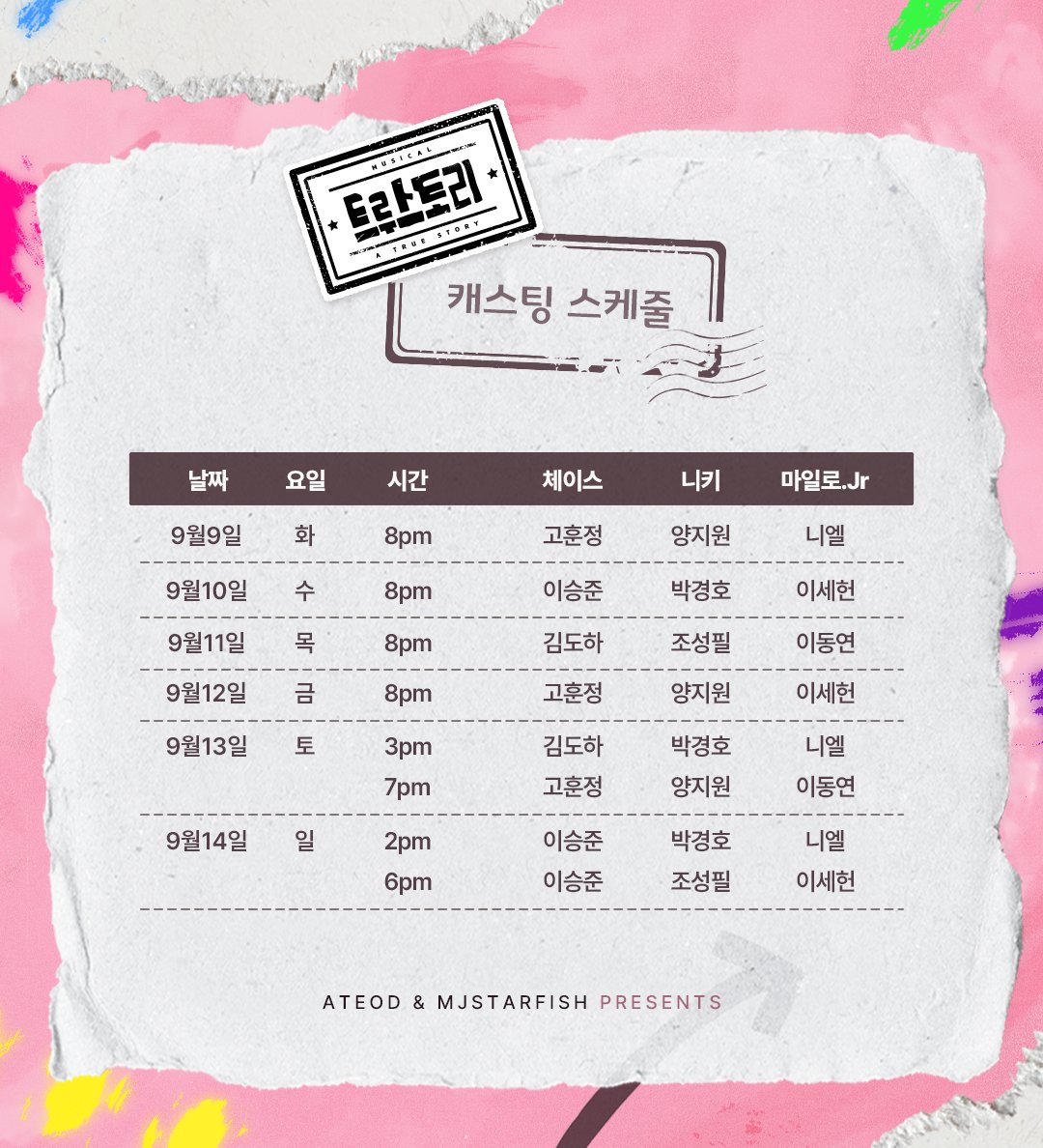MJ_Starfish's tweet photo. [#트루스토리]

𝐏𝐑𝐄𝐕𝐈𝐄𝐖 𝐓𝐈𝐂𝐊𝐄𝐓 𝐎𝐏𝐄𝐍
𝟖/𝟏𝟗 (𝐓𝐔𝐄) 𝟐𝐏𝐌

🎙️ 오픈기간 | 9/9(화) - 9/14(일)
🎙️ 예매처 | 티켓링크
🎙️ 프리뷰할인 50%

콘서트 뮤지컬 〈트루스토리〉
𝟐𝟎𝟐𝟓.𝟎𝟗.𝟎𝟗-𝟐𝟎𝟐𝟓.𝟏𝟏.𝟑𝟎
링크아트센터 페이코홀 https://t.co/OOy7SCBjNH