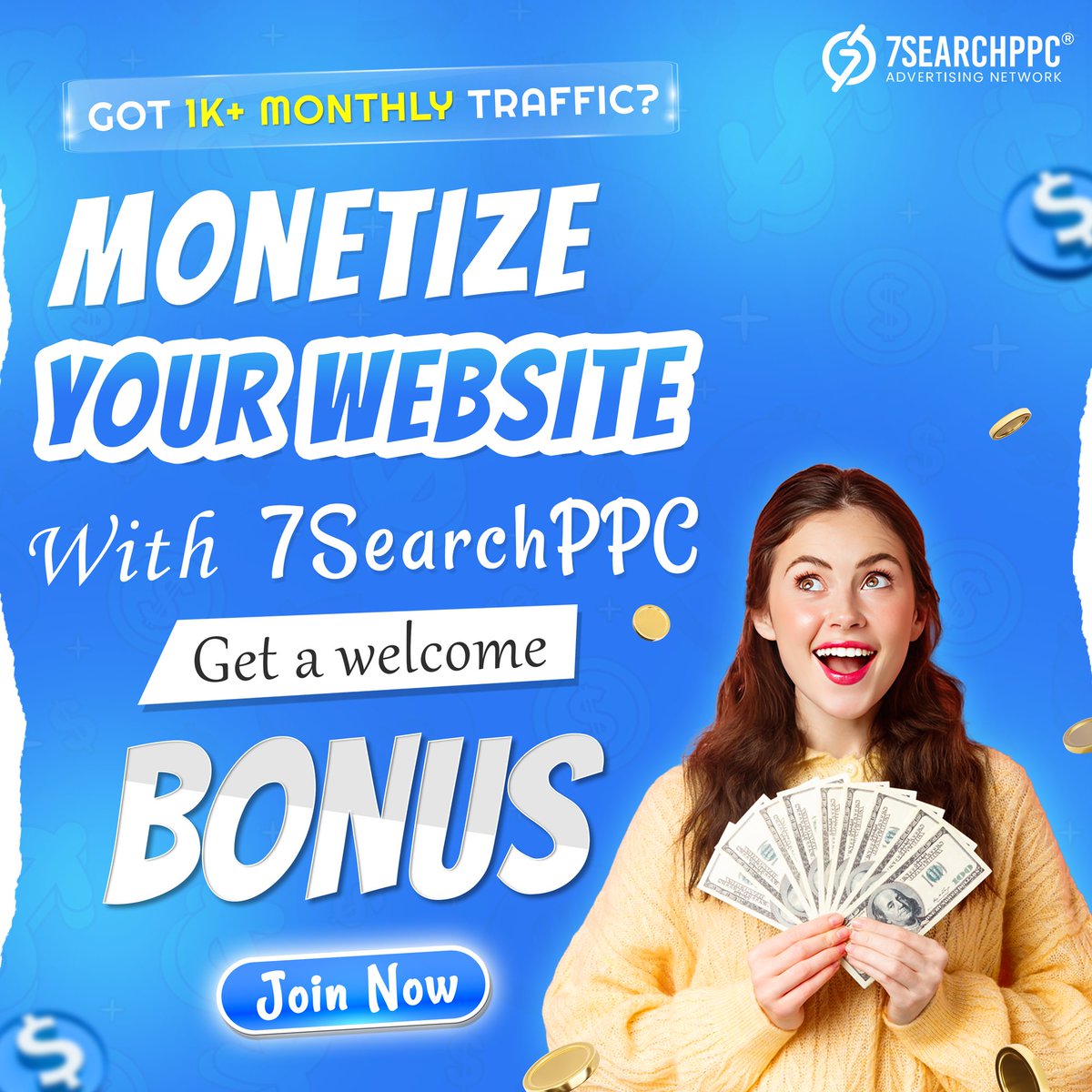 7searchppc_ads's tweet photo. 💰Got 1K+ monthly traffic?
🚀 Monetize with 7SearchPPC &amp; claim your welcome bonus!
💻𝐖𝐞𝐛𝐬𝐢𝐭𝐞 : https://t.co/Xa6CcvfZdh
.
.
#monetizetraffic #earnfromclicks #webtraffic
#onlineearnings #trafficmonetization #publisher
#7searchppc https://t.co/57Sl45rVmx