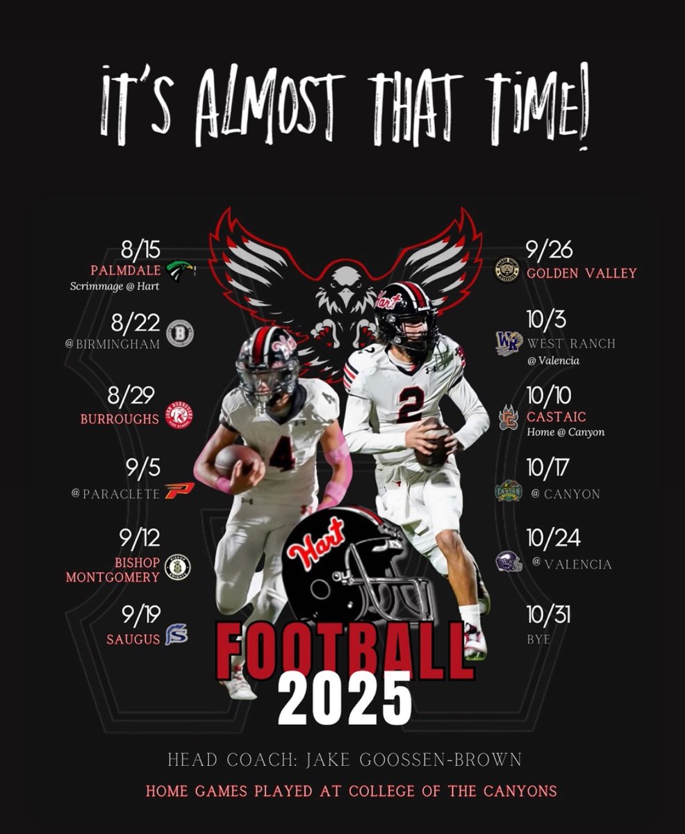 Jacob Paisano (@jacob_paisano) on Twitter photo Starting Friday night lights with a scrimmage against Palmdale. ⏳
<a href="/HartHSFootball/">Hart Football</a> <a href="/coachgoose54/">Jake Goossen-Brown</a> <a href="/latsondheimer/">eric sondheimer</a> <a href="/Tarek_Fattal/">Tarek Fattal</a> <a href="/haleymsawyer/">Haley Sawyer</a> Starting Friday night lights with a scrimmage against Palmdale. ⏳
<a href="/HartHSFootball/">Hart Football</a> <a href="/coachgoose54/">Jake Goossen-Brown</a> <a href="/latsondheimer/">eric sondheimer</a> <a href="/Tarek_Fattal/">Tarek Fattal</a> <a href="/haleymsawyer/">Haley Sawyer</a>