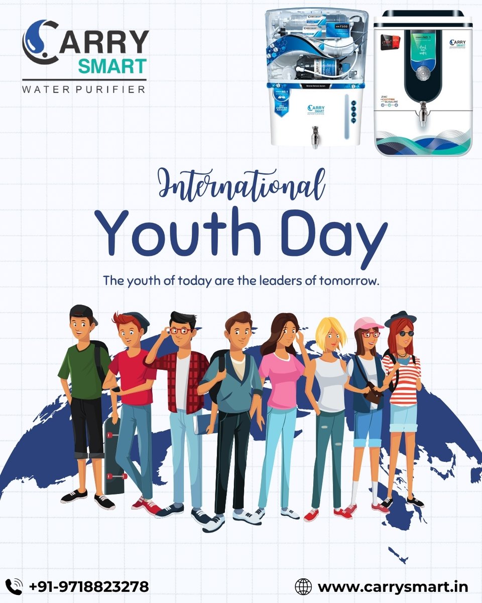 CarrySmartro's tweet photo. 🌍 Young minds. Big #dreams. Endless possibilities. ✨ Let’s empower and support our #youth to create a brighter tomorrow. Happy International Youth Day!

#InternationalYouthDay #YouthPower #WaterPurifier #ROonRent #WaterPurifierOnRent #CarrySmart https://t.co/ot33IYLZth