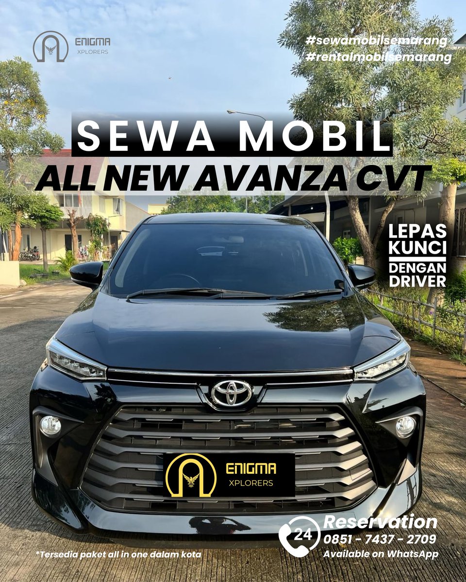 Enigmaxplorers's tweet image. Best seller untuk semua kalangan💫
Sewa mobil atau rental mobil All New Avanza di Semarang dengan kondisi unit selalu prima, bersih, wangi dan pastinya kita selalu rutin servis✨ Yuk segera booking📱
#sewamobilsemarang
#rentalmobilsemarang