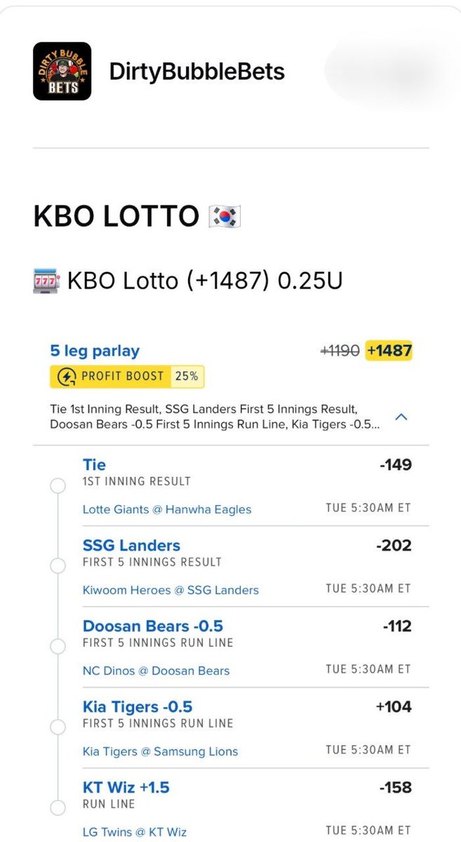 allcappersfreee's tweet image. overnight plays🔥✅️

KBO🔥

#Dirtybubblebets 
#Kimspicks 

Sorry for not posting today, wasn't in my best health! We come strong tomorrow 💪